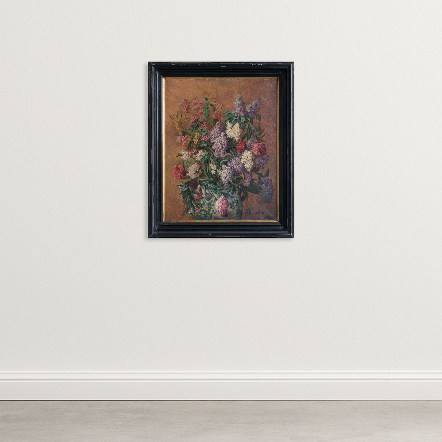 Floral Still Life in Vase - Signed and Dated  - Oil on Canvas