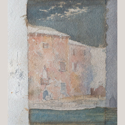 Venetian Canal Scene Watercolour, Artist Unknown