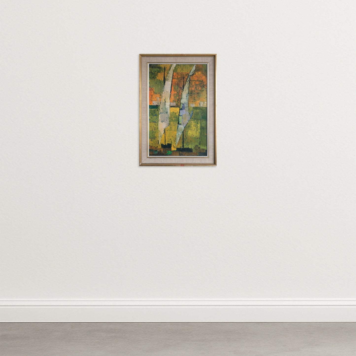 Vintage Abstract Seascape with Two Sailing Boats