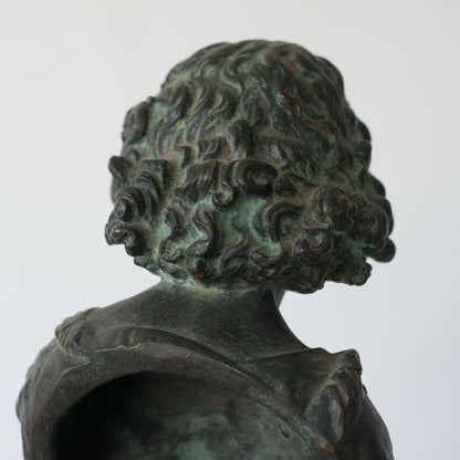 Signed Bronze Bust of a Young Woman on a Marble Base – Possibly After Hippolyte François Moreau