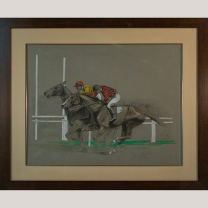 Equestrian Sporting Scenes – Deauville Polo and Longchamp Horse Race by Eugène Pechaubès