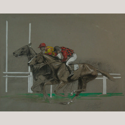 Equestrian Sporting Scenes – Deauville Polo and Longchamp Horse Race by Eugène Pechaubès