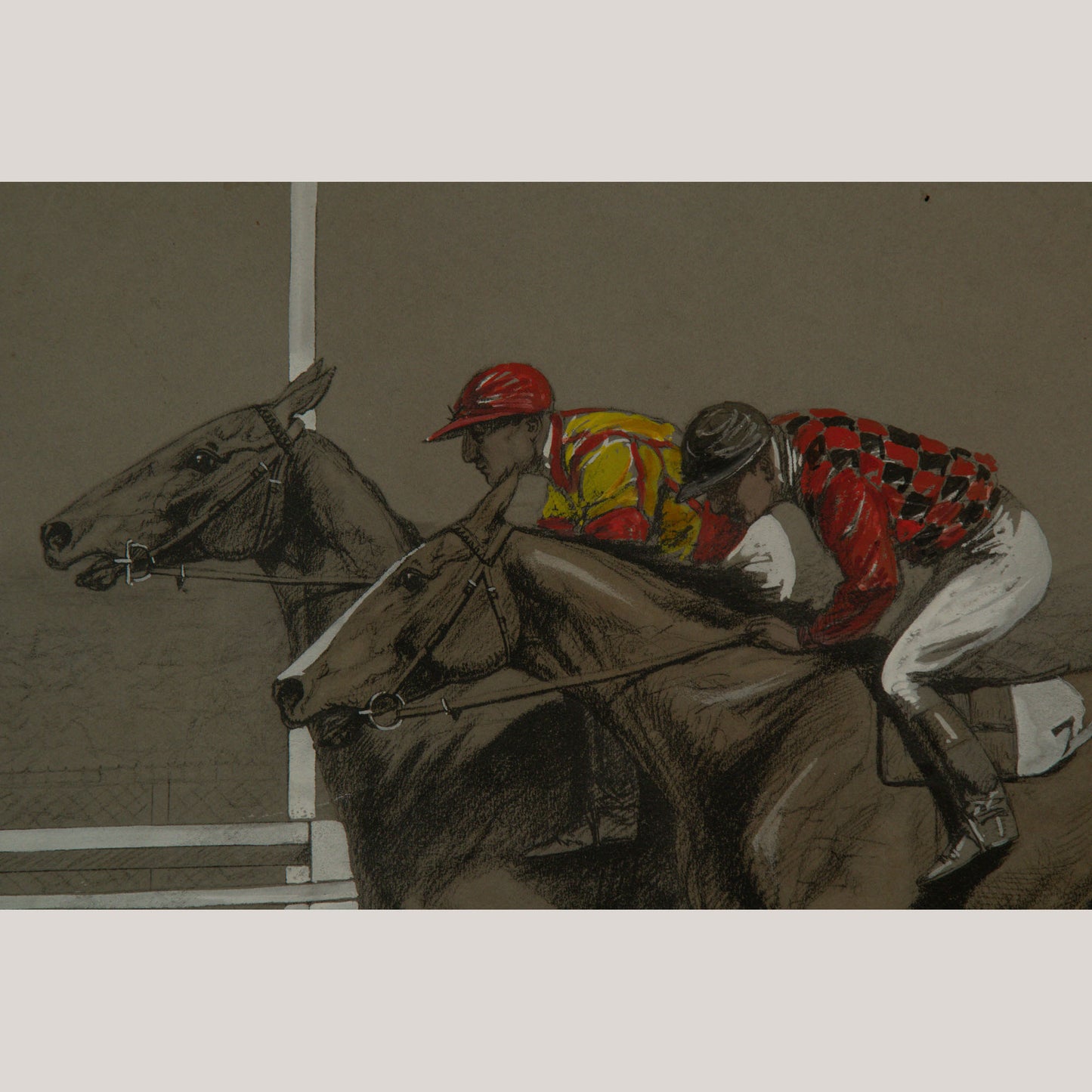 Equestrian Sporting Scenes – Deauville Polo and Longchamp Horse Race by Eugène Pechaubès