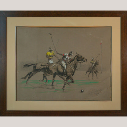 Equestrian Sporting Scenes – Deauville Polo and Longchamp Horse Race by Eugène Pechaubès
