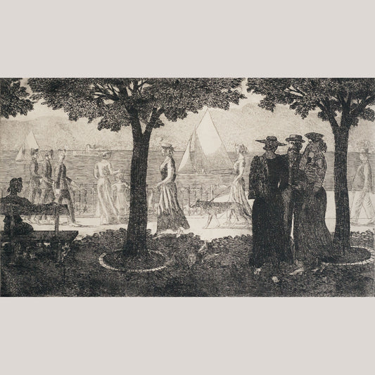 Lakeside Promenade Scene by Karl Otto Hügin