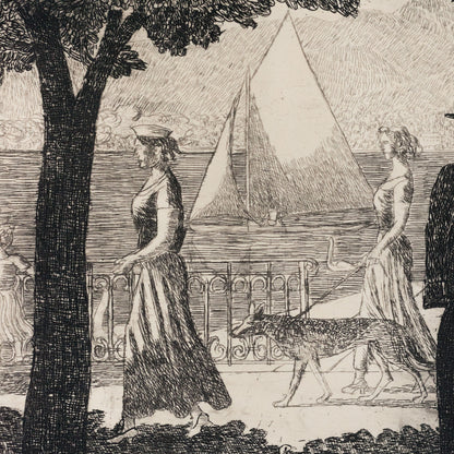 Lakeside Promenade Scene by Karl Otto Hügin
