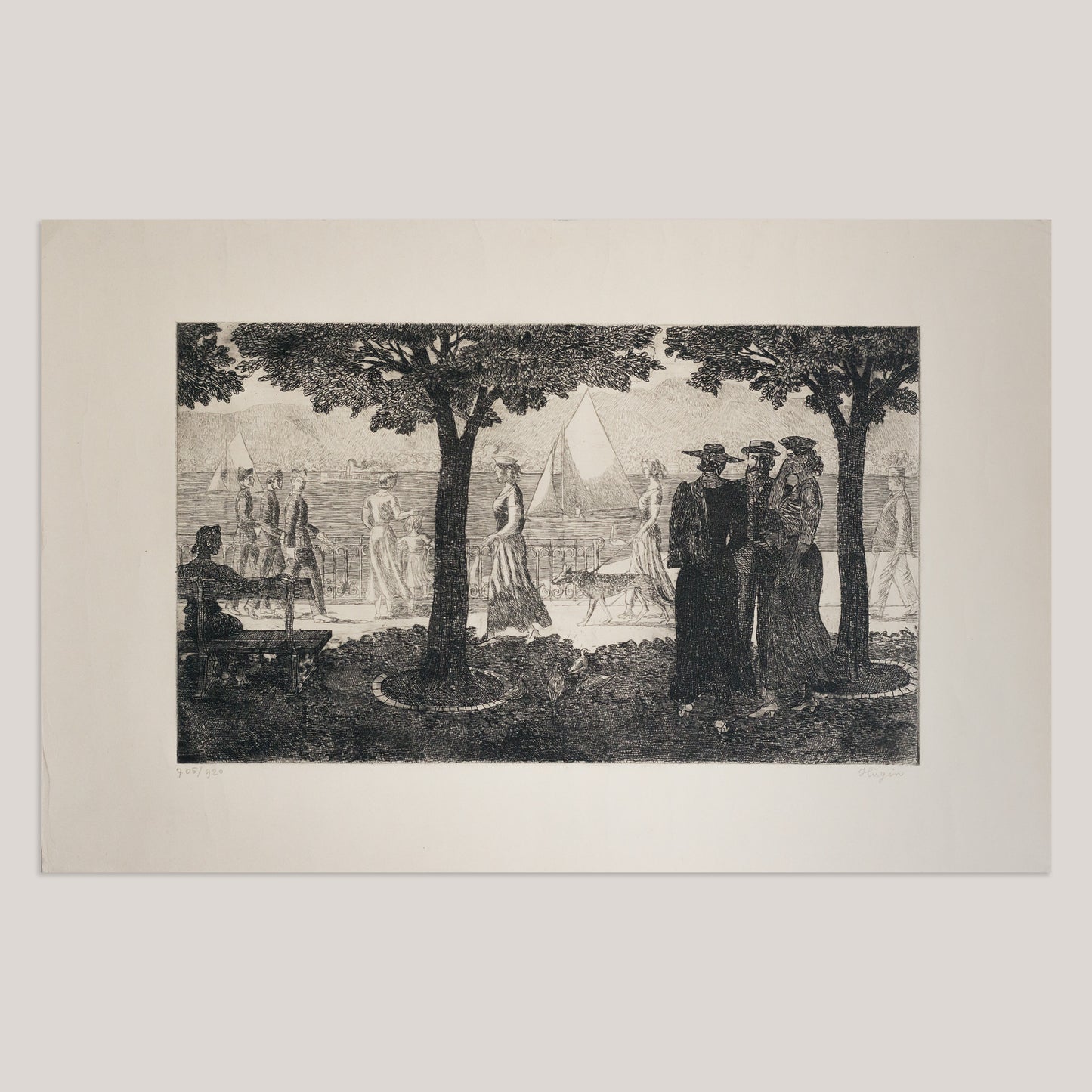 Lakeside Promenade Scene by Karl Otto Hügin