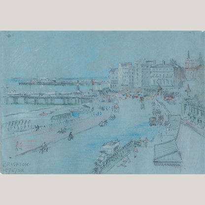 Brighton Pier and Royal Albion Hotel 1938 – Original Pencil Sketch
