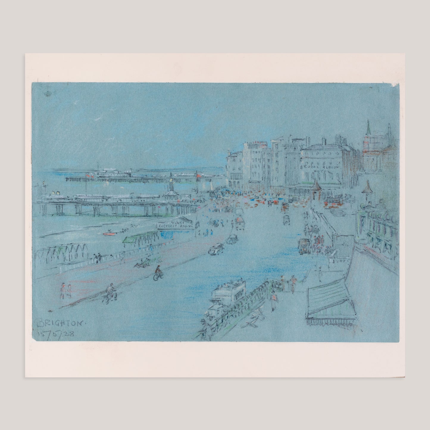 Brighton Pier and Royal Albion Hotel 1938 – Original Pencil Sketch
