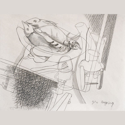 Poissons – Signed Engraving – Géa Augsbourg