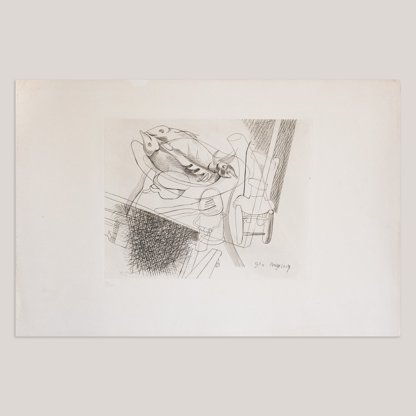 Poissons – Signed Engraving – Géa Augsbourg