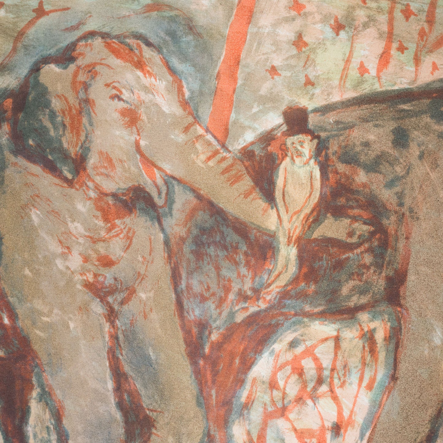 Circus Elephants Lithograph – Artist Unidentified