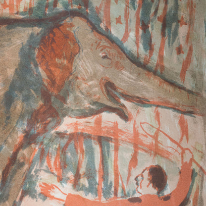 Circus Elephants Lithograph – Artist Unidentified