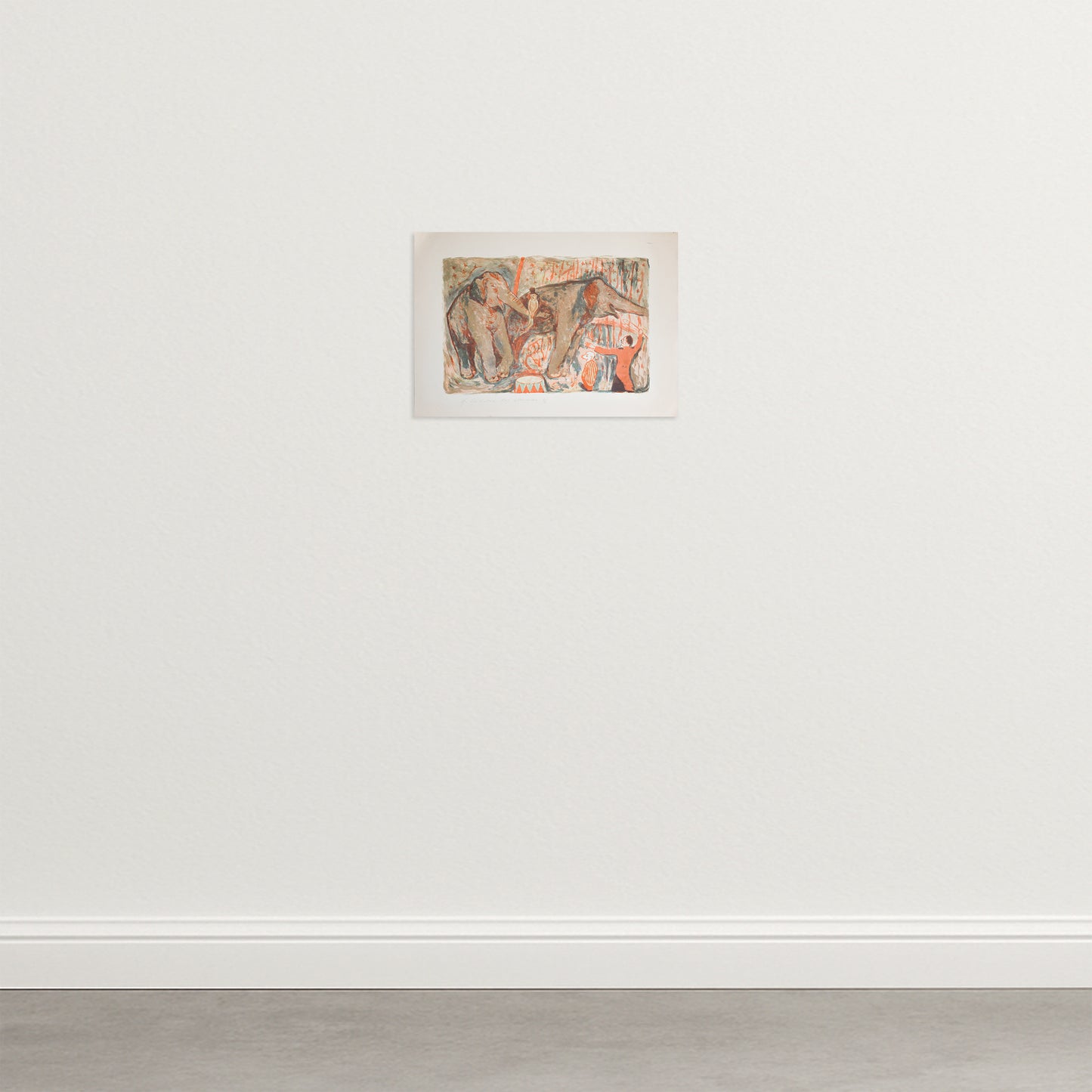 Circus Elephants Lithograph – Artist Unidentified