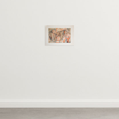 Circus Elephants Lithograph – Artist Unidentified