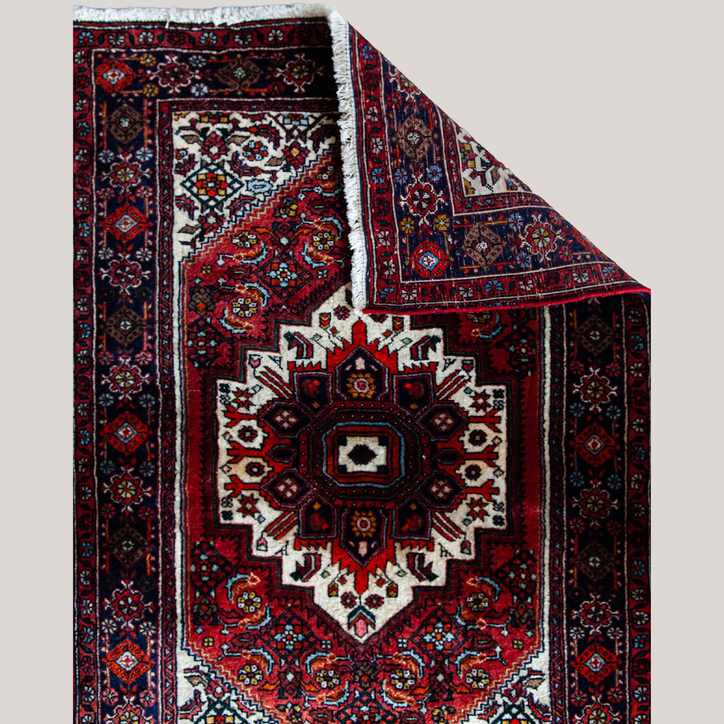 Hand-Knotted Vintage Persian Heriz Rug
