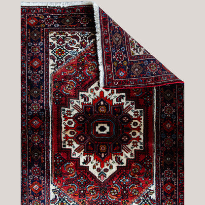 Hand-Knotted Vintage Persian Heriz Rug