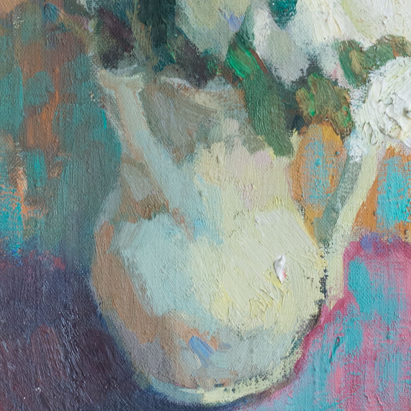 Floral Still Life Colourist Oil Painting – Signed (Artist Unidentified)