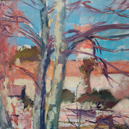 Landscape Study inscribed on reverse “Santiga” – Oil and Mixed Media Painting