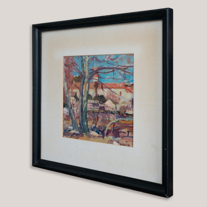 Landscape Study inscribed on reverse “Santiga” – Oil and Mixed Media Painting