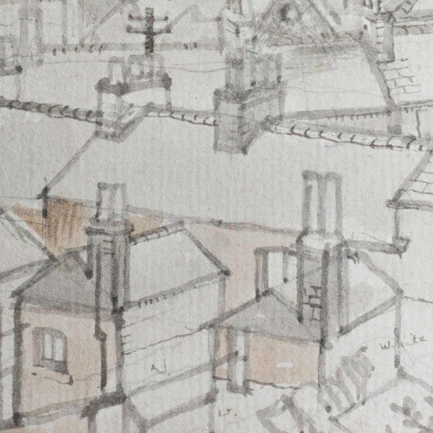 View from Point Hill – J. Ward (inscribed reverse) - Original Pencil Drawing