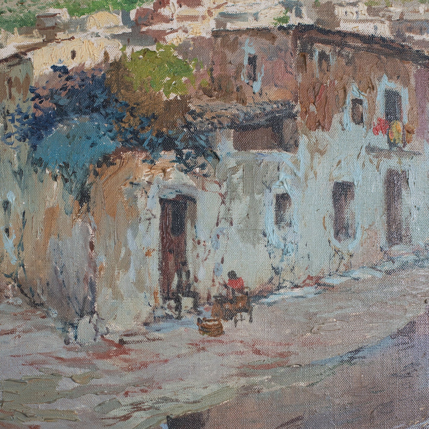 Mediterranean Riverside Village Landscape by Francisco Payà Sanchís