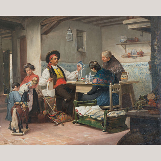 Travelling Toy Seller by Tomás García Sampedro (1860–1937) - Oil on Panel, 1899