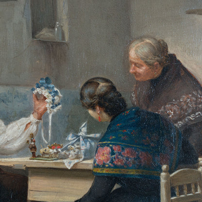 Travelling Toy Seller by Tomás García Sampedro (1860–1937) - Oil on Panel, 1899