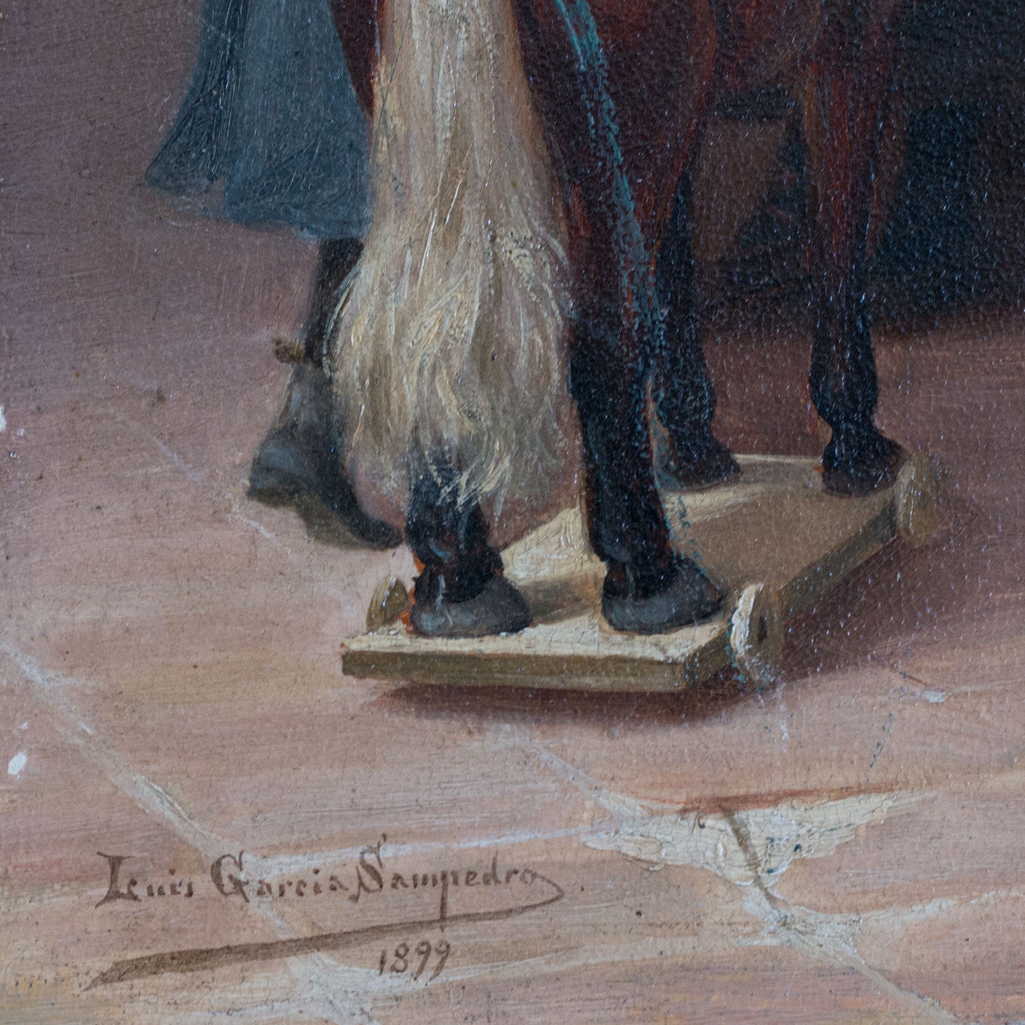 Travelling Toy Seller by Tomás García Sampedro (1860–1937) - Oil on Panel, 1899