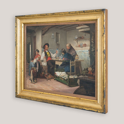 Travelling Toy Seller by Tomás García Sampedro (1860–1937) - Oil on Panel, 1899