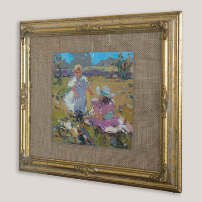 Two impressionist Coastal & Countryside Oil on Board Paintings, Signed (Artist Unidentified)