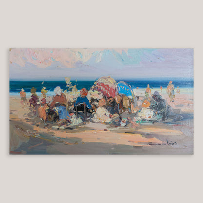 Two impressionist Coastal & Countryside Oil on Board Paintings, Signed (Artist Unidentified)