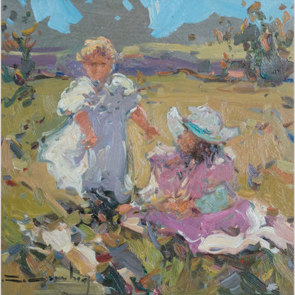 Two impressionist Coastal & Countryside Oil on Board Paintings, Signed (Artist Unidentified)