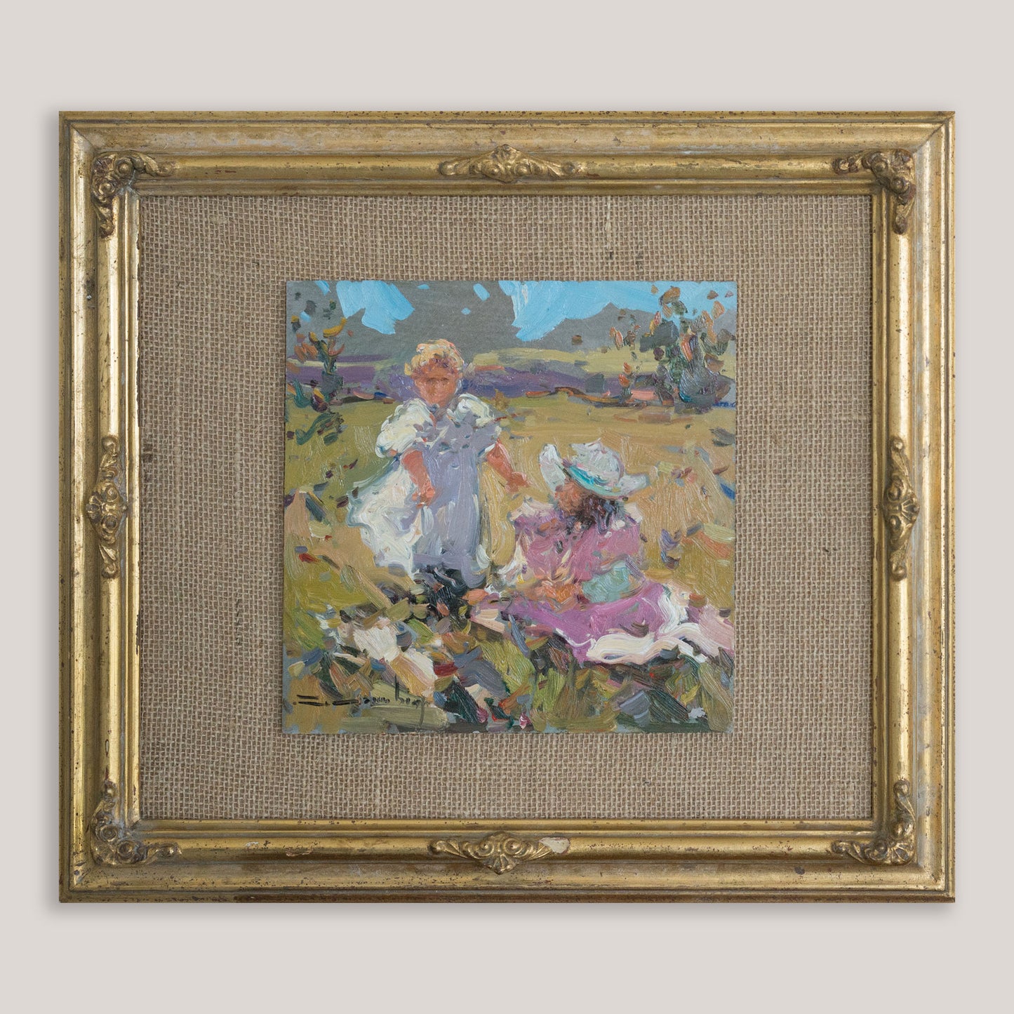 Two impressionist Coastal & Countryside Oil on Board Paintings, Signed (Artist Unidentified)