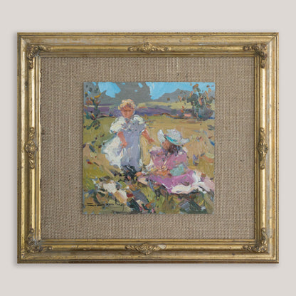 Two impressionist Coastal & Countryside Oil on Board Paintings, Signed (Artist Unidentified)