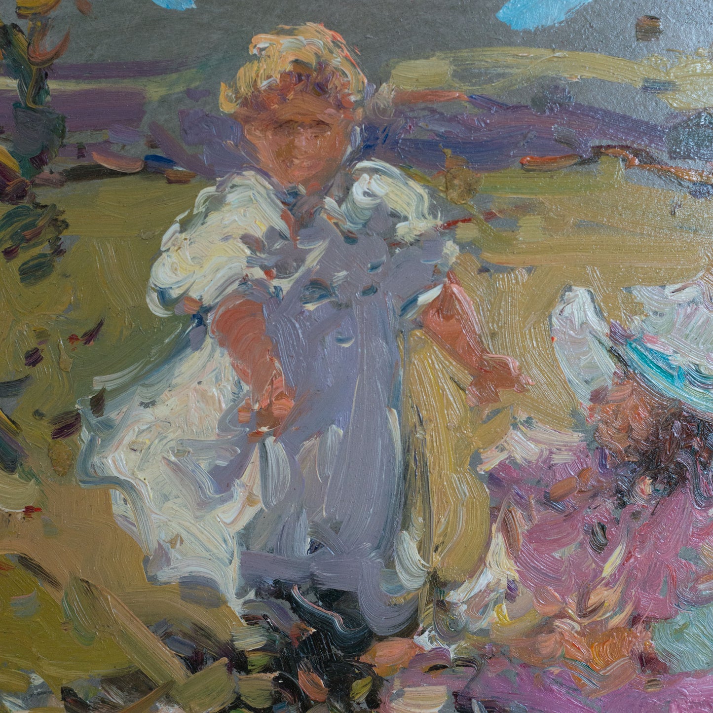 Two impressionist Coastal & Countryside Oil on Board Paintings, Signed (Artist Unidentified)