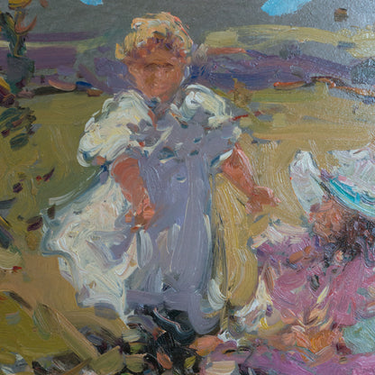 Two impressionist Coastal & Countryside Oil on Board Paintings, Signed (Artist Unidentified)