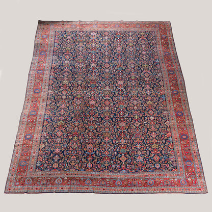 Palace-Size Antique Persian Mashad Rug – 605 cm × 390 cm