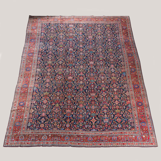 Palace-Size Antique Persian Mashad Rug – 605 cm × 390 cm