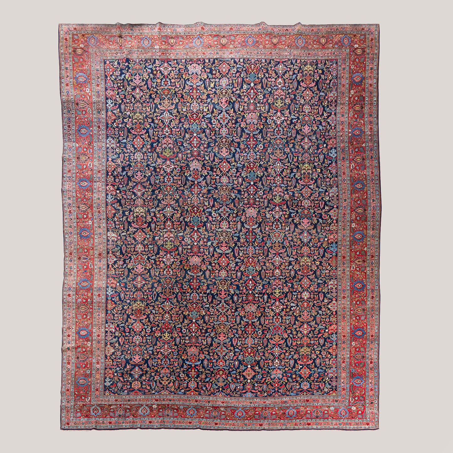 Palace-Size Antique Persian Mashad Rug – 605 cm × 390 cm