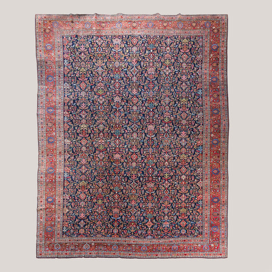 Palace-Size Antique Persian Mashad Rug – 605 cm × 390 cm