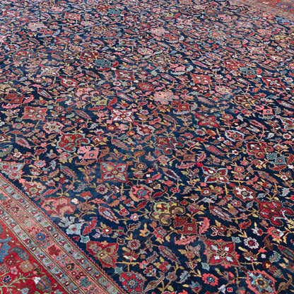 Palace-Size Antique Persian Mashad Rug – 605 cm × 390 cm