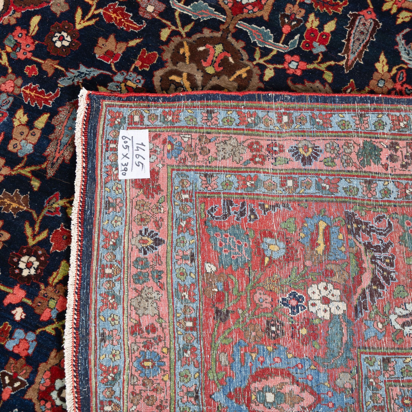 Palace-Size Antique Persian Mashad Rug – 605 cm × 390 cm
