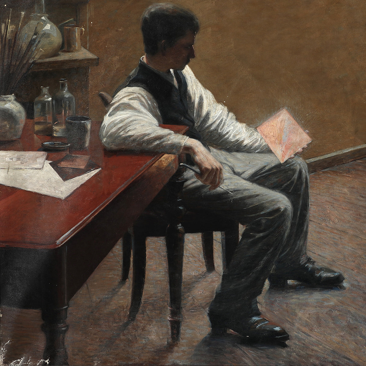 Interior from an Artist's Studio - Attributed to Louis Moe