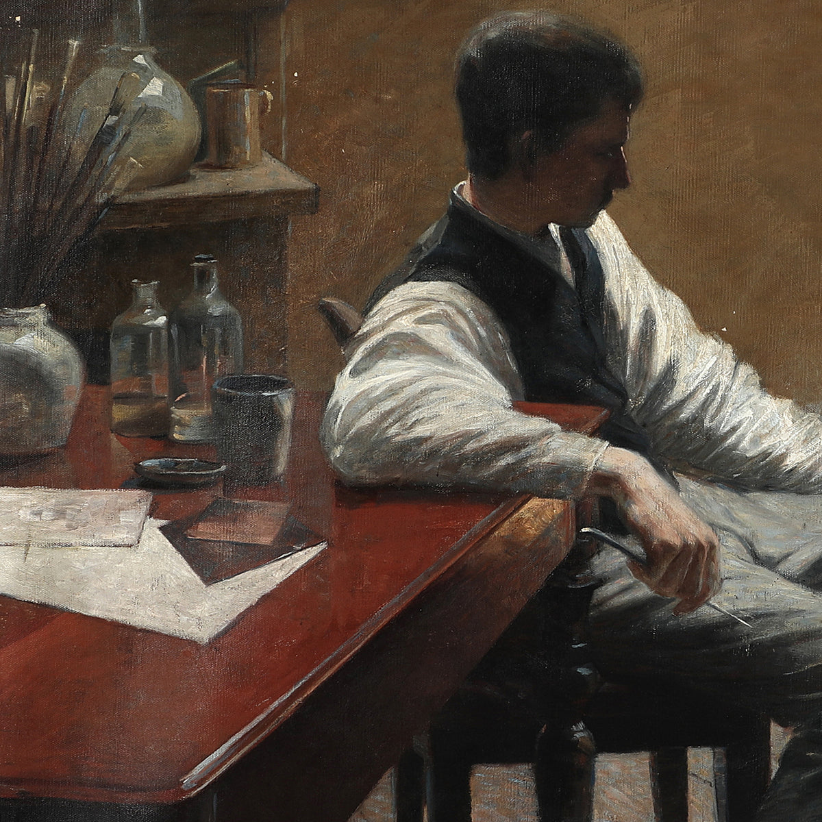 Interior from an Artist's Studio - Attributed to Louis Moe