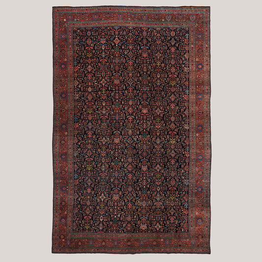 Palace-Size Antique Persian Mashad Rug – 605 cm × 390 cm