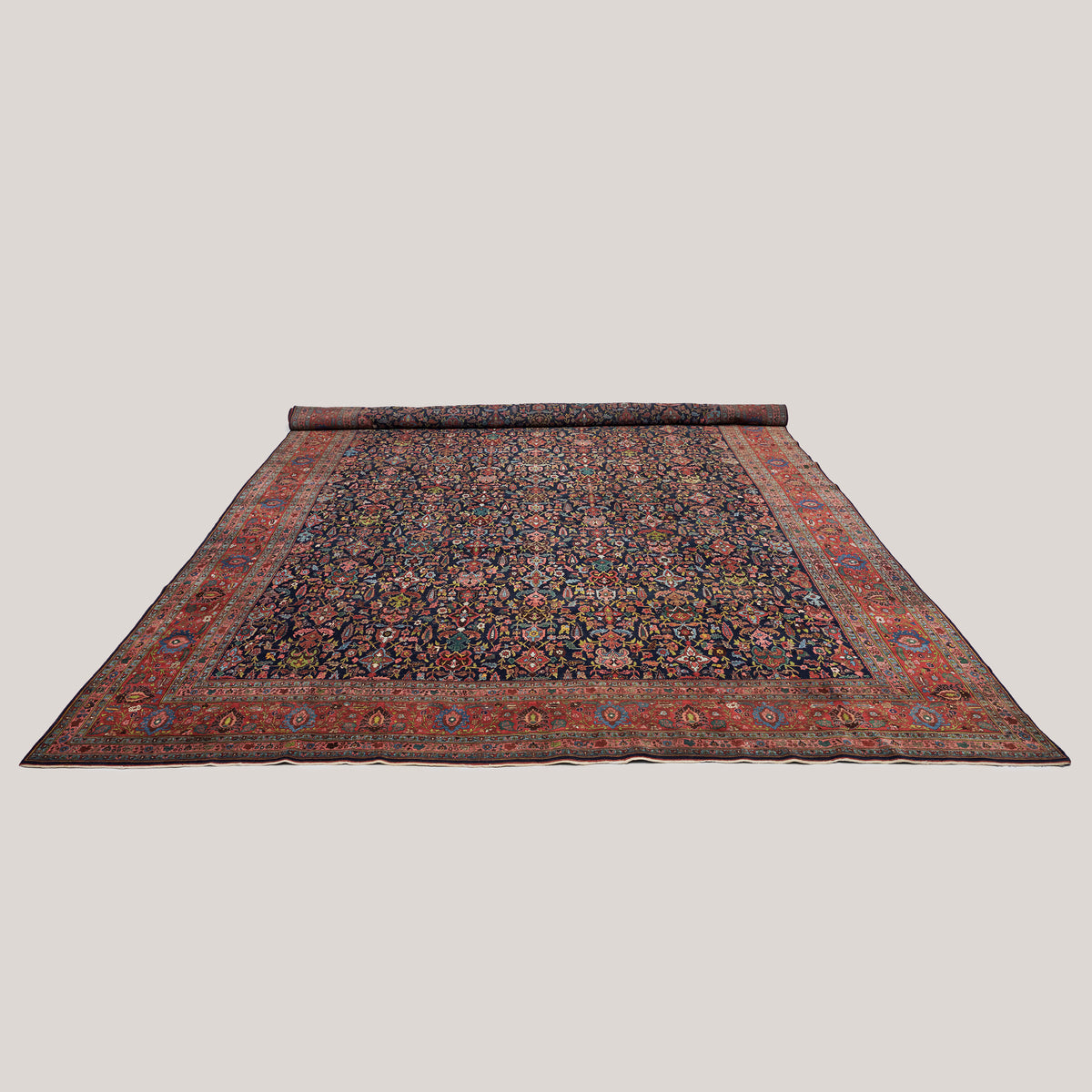 Palace-Size Antique Persian Mashad Rug – 605 cm × 390 cm