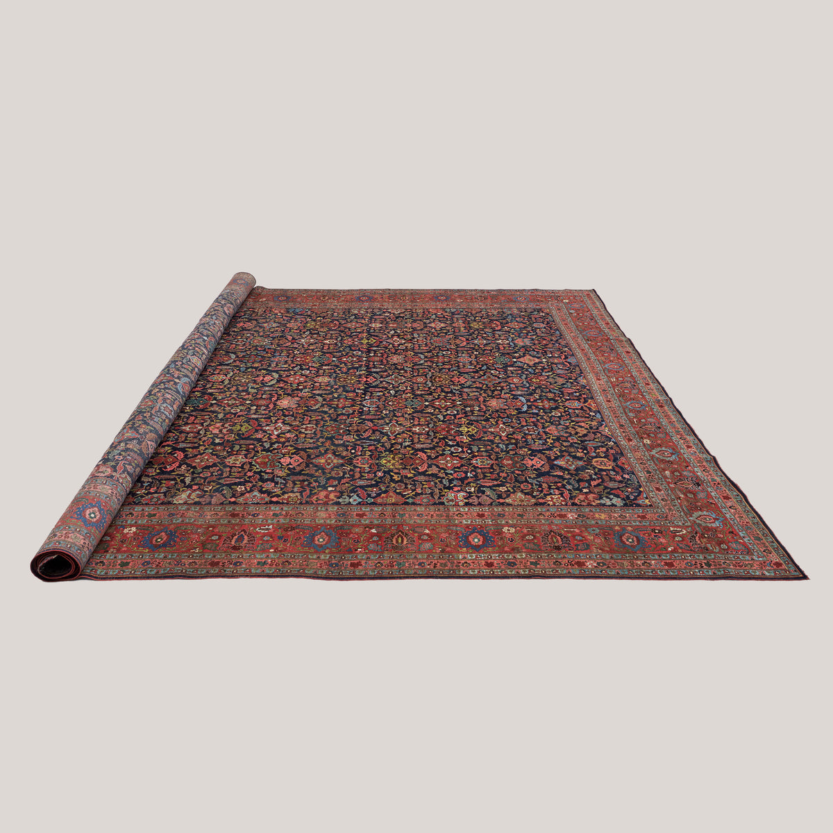 Palace-Size Antique Persian Mashad Rug – 605 cm × 390 cm