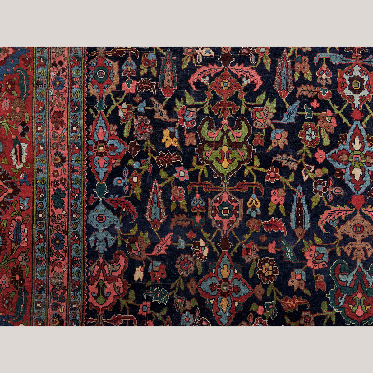 Palace-Size Antique Persian Mashad Rug – 605 cm × 390 cm