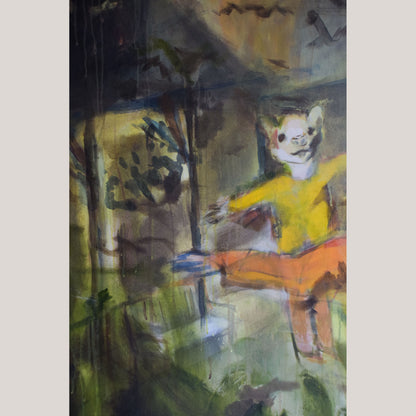 Sabrina Shah - Figures with Masks and Birds